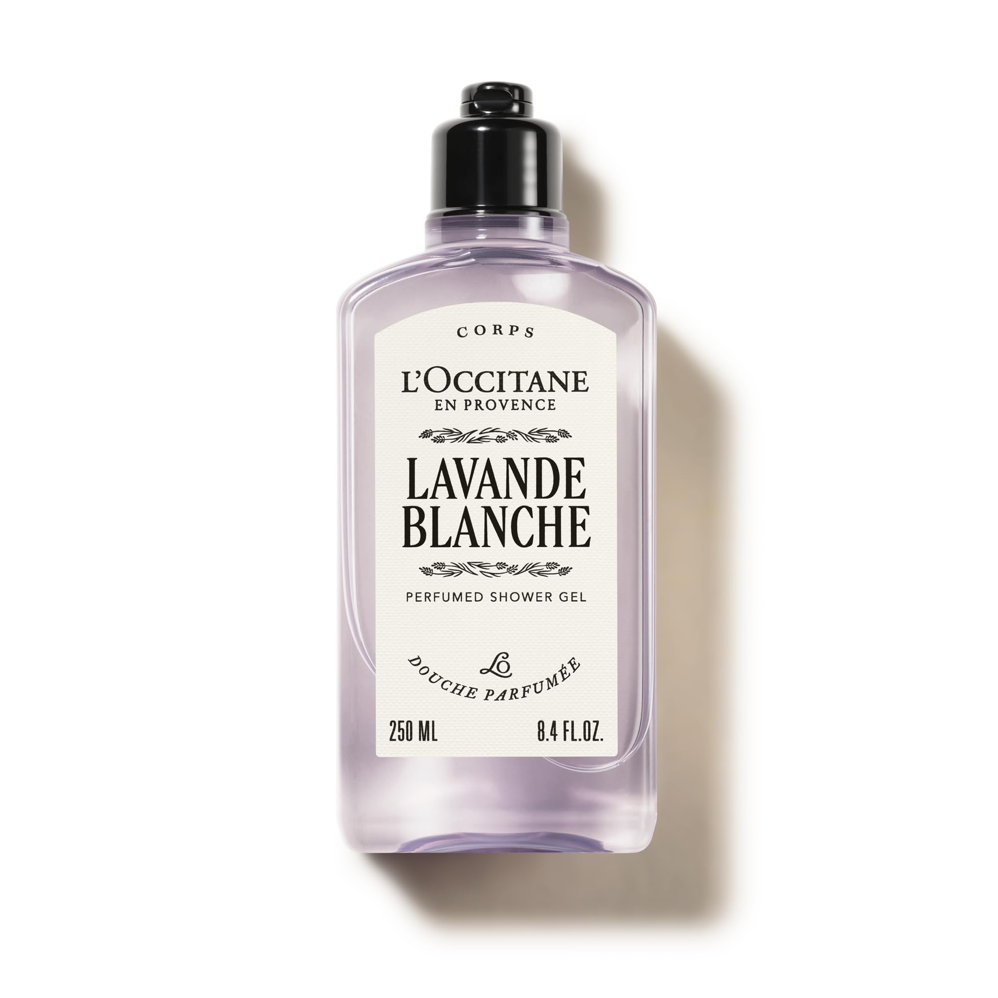 L'OCCITANE - Lavande Blanche (White Lavender) Shower Gel - 250 ml - Musky, fresh and delicate fragrance - Made in France