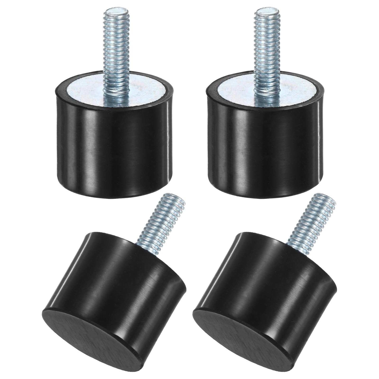 M METERXITY 4 Piezas Soportes De Goma D25mmxH20mm Macho Aisladores De Vibración Cilíndricos Amortiguadores De Choque Con Pernos M6 X 18mm Para Compresor De Aire/Automóvil/Bomba/Bote/Motor