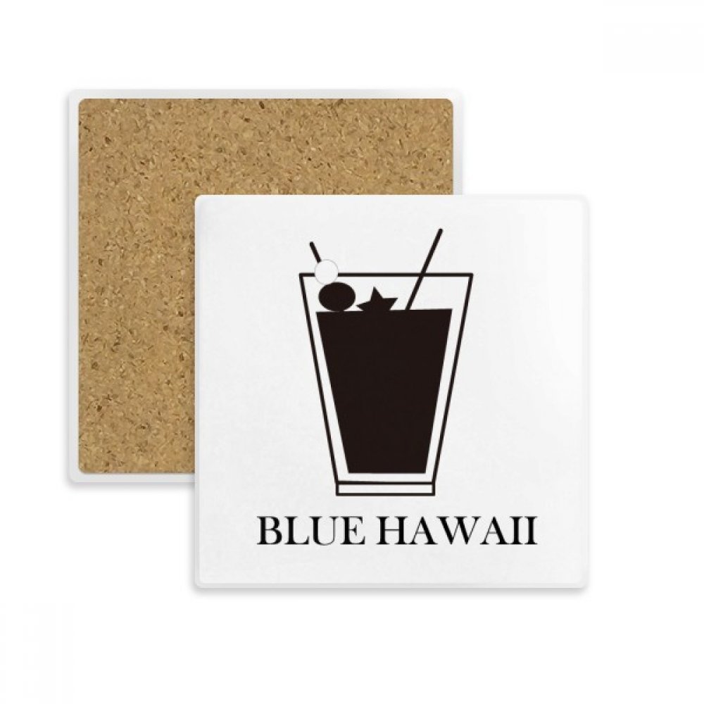 Sous-verre absorbant Silhouette Bleu Hawaii en pierre multicolore
