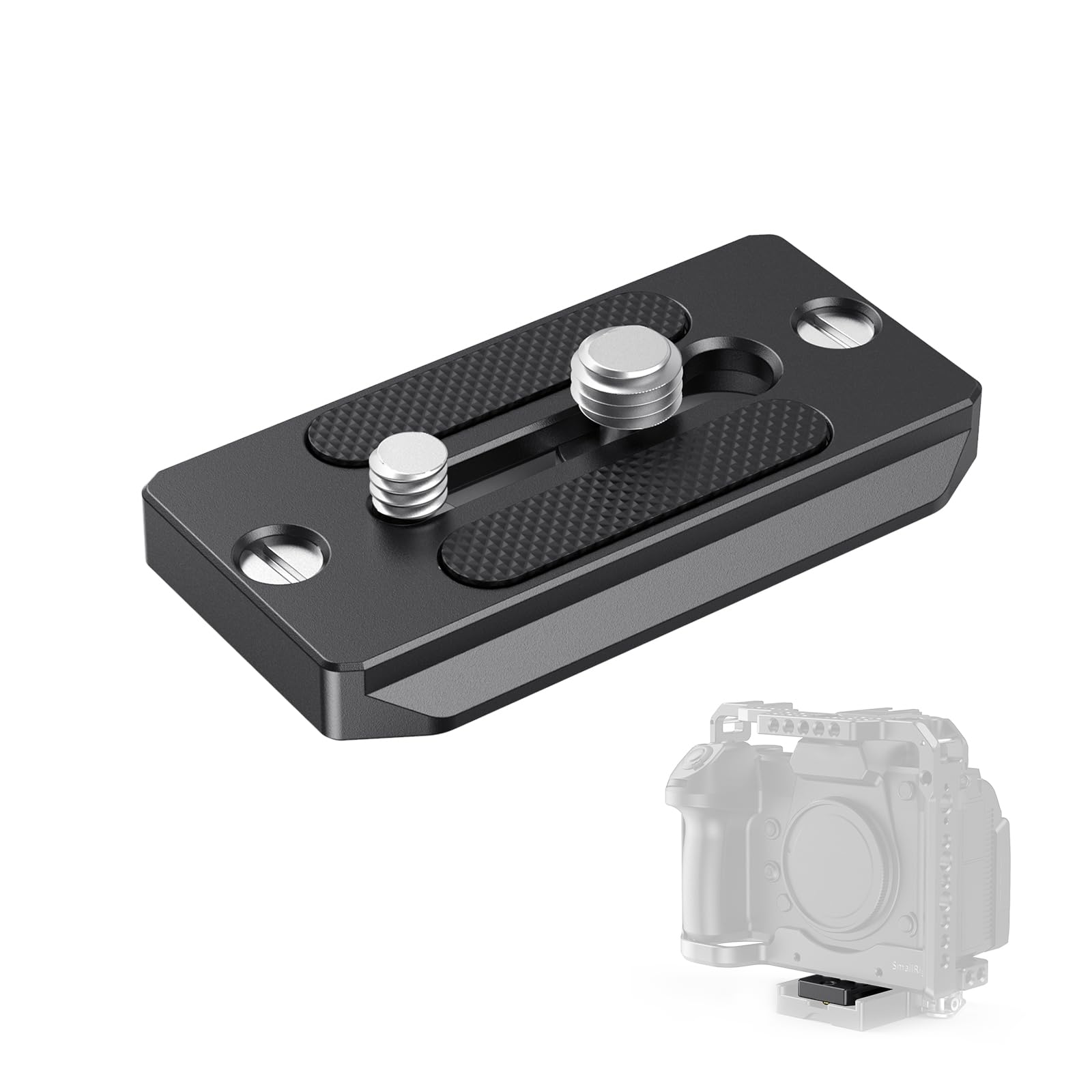 SMALLRIG Quick Release Plate for Arca Swiss, Baseplate with 1/4''-20 Screw, 3/8''-16 Screw, for Cameras and Cages - 2146B