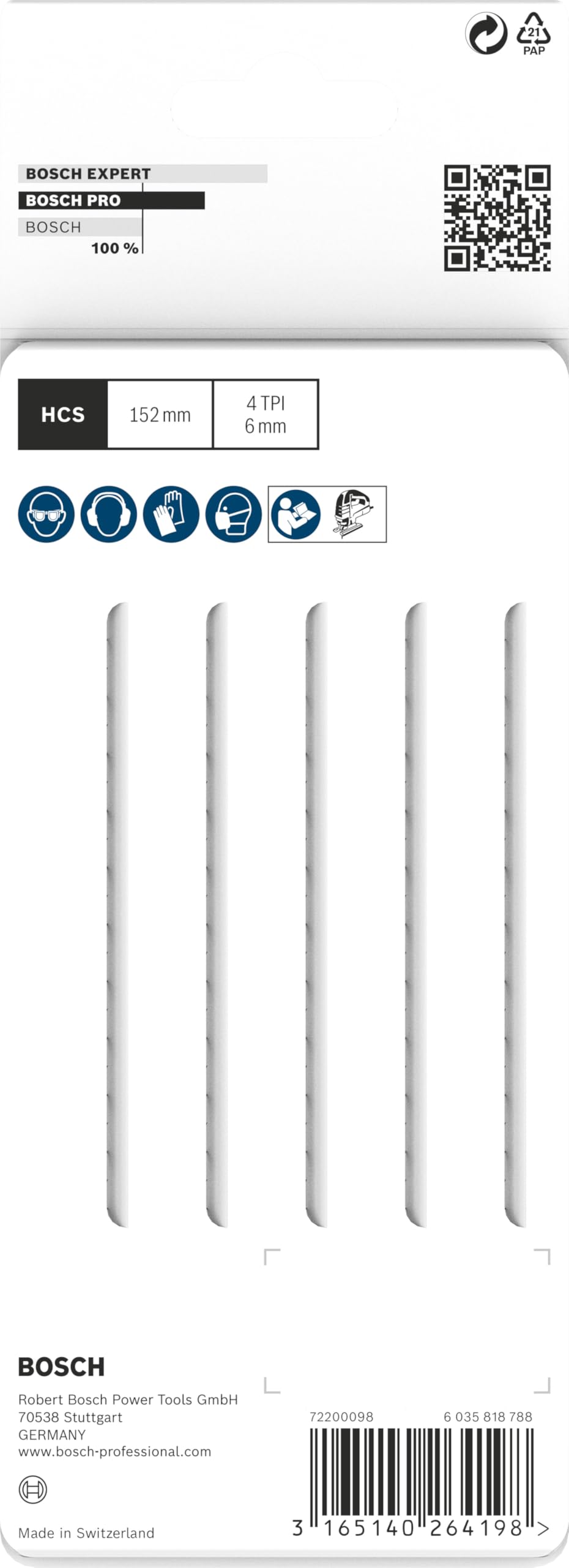 Amazon | BOSCH(ボッシュ) 木工用ジグソーブレード5本組 T-344DP