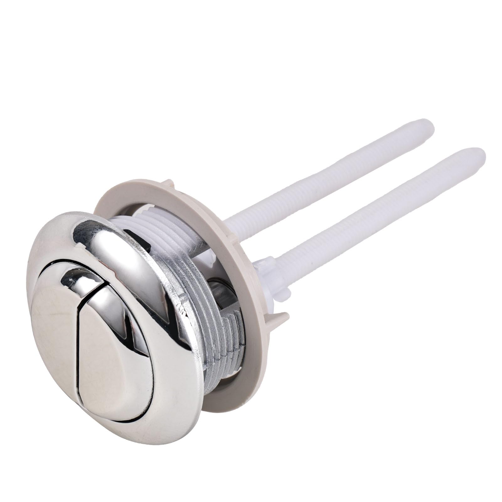 48mm/1.89in Toilet Push Button Replacement, Round Universal Dual Flush Toilet Button Pusher Adjustable Tank Push Repair Part for Home Bathroom Aperture (White) — image 1