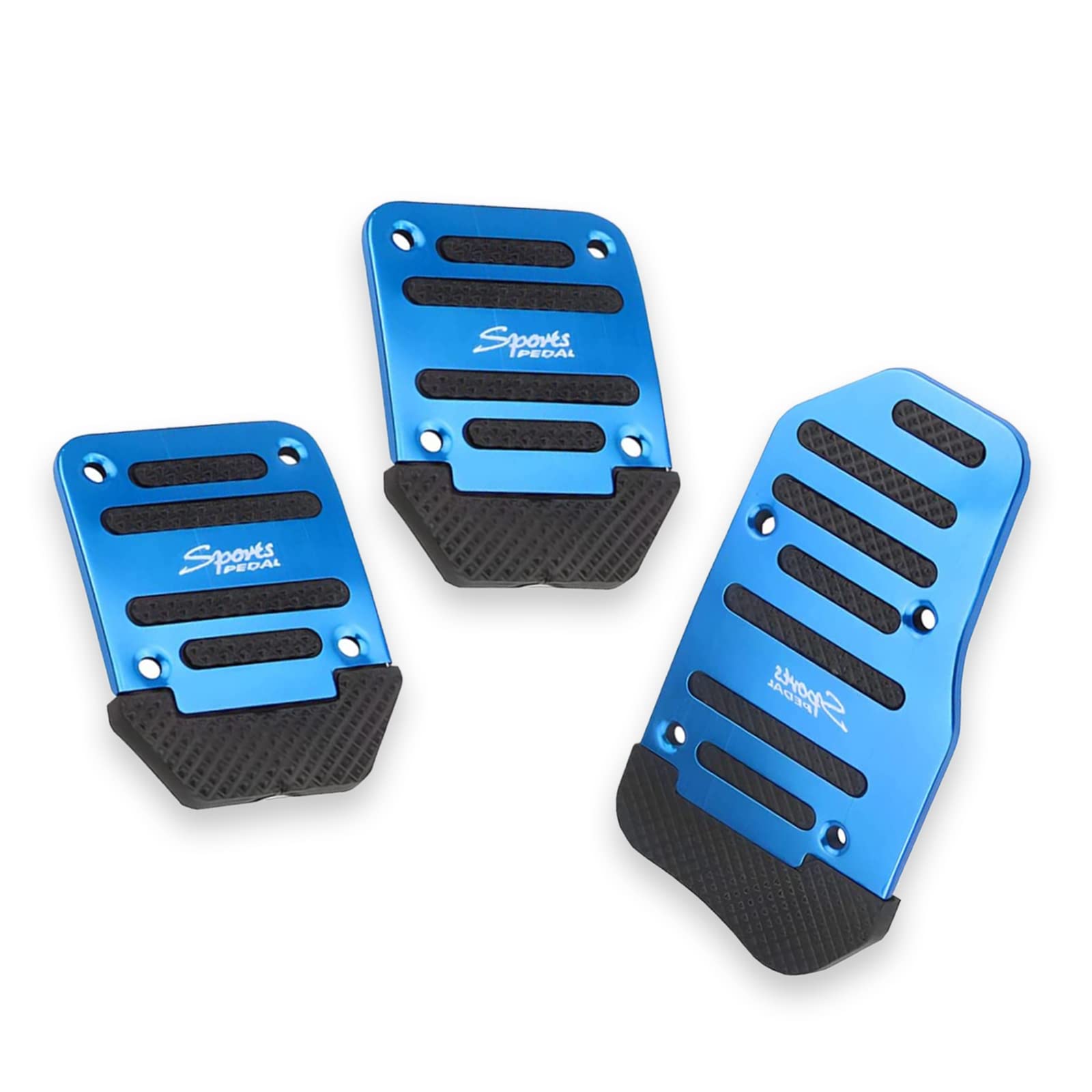 FogfarPack-3 Car Pedal Pads, Non-Slip Manual Transmission Brake Pad Cover, Universal Gas Fuel Petrol Clutch Foot Pedals, for Car, SUV, ATV (Blue)