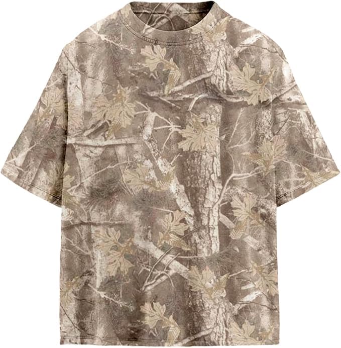 Camo Shirt Kids Maple Leaf Print Youth Camouflage T Shirt Summer Oversized Camo Tee Shirts Baggy Shirts Streetwear2