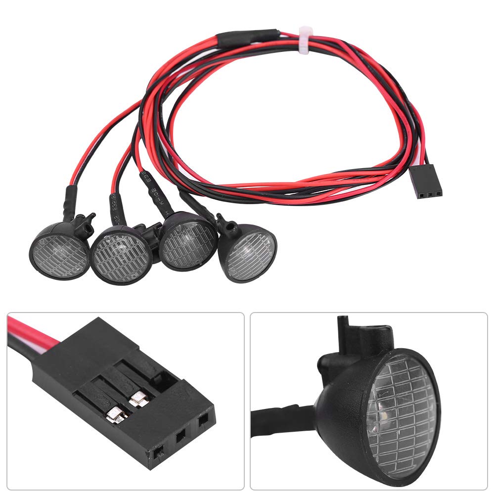 Dilwe RC Crawler LED Light Bar Roof Lights Akcesorium Lampa do Axial scx10 Traxxas -4 Car (biały)
