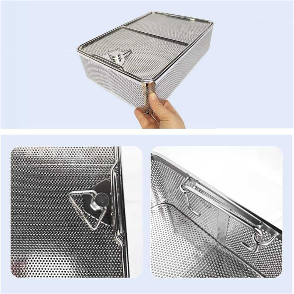 Sterilizzazione per strumenti in acciaio inox 304 con coperchio, soluzione di pulizia e conservazione oftalmica, 25 x 17 x 7 cm