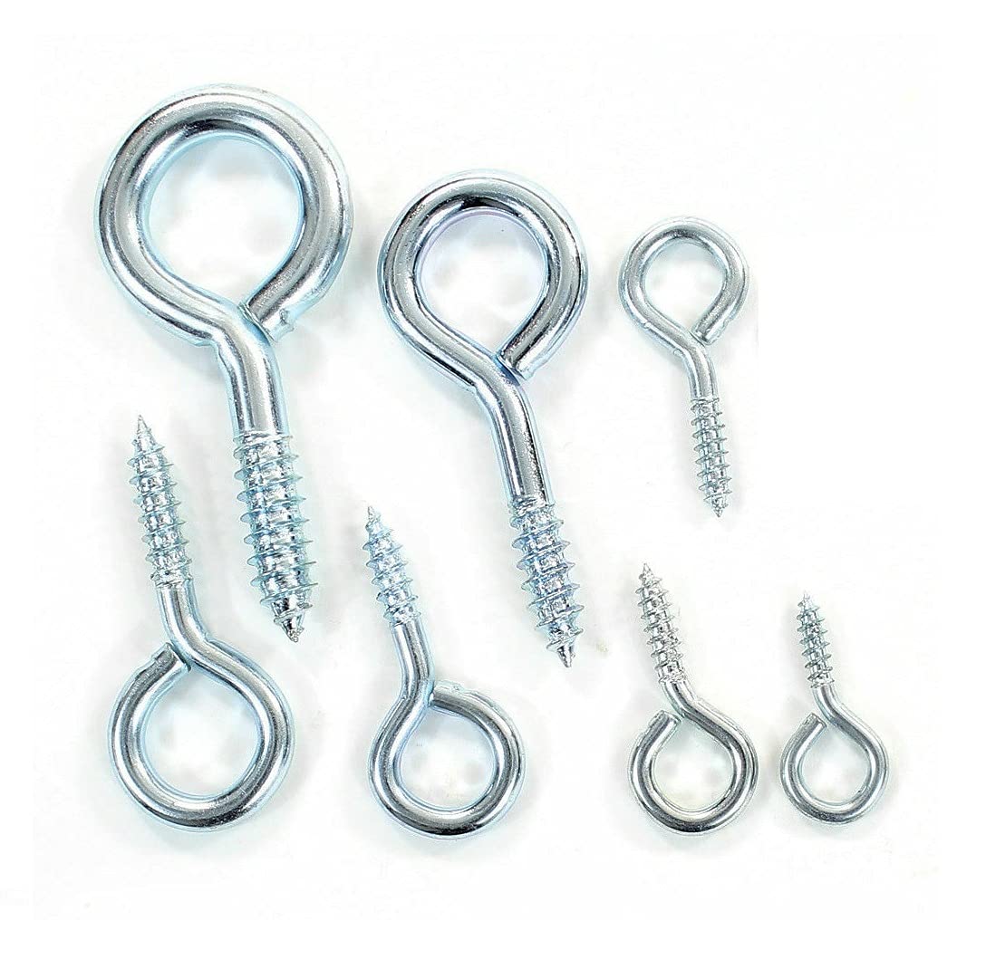 Metal 55mm Screw in Vine Eyes Zinc Plated Steel Screw in Hooks Self Tapping Eyelet Screws for Wood Fixing Wires Indoor & Outdoor Pack of 20 - Image 2