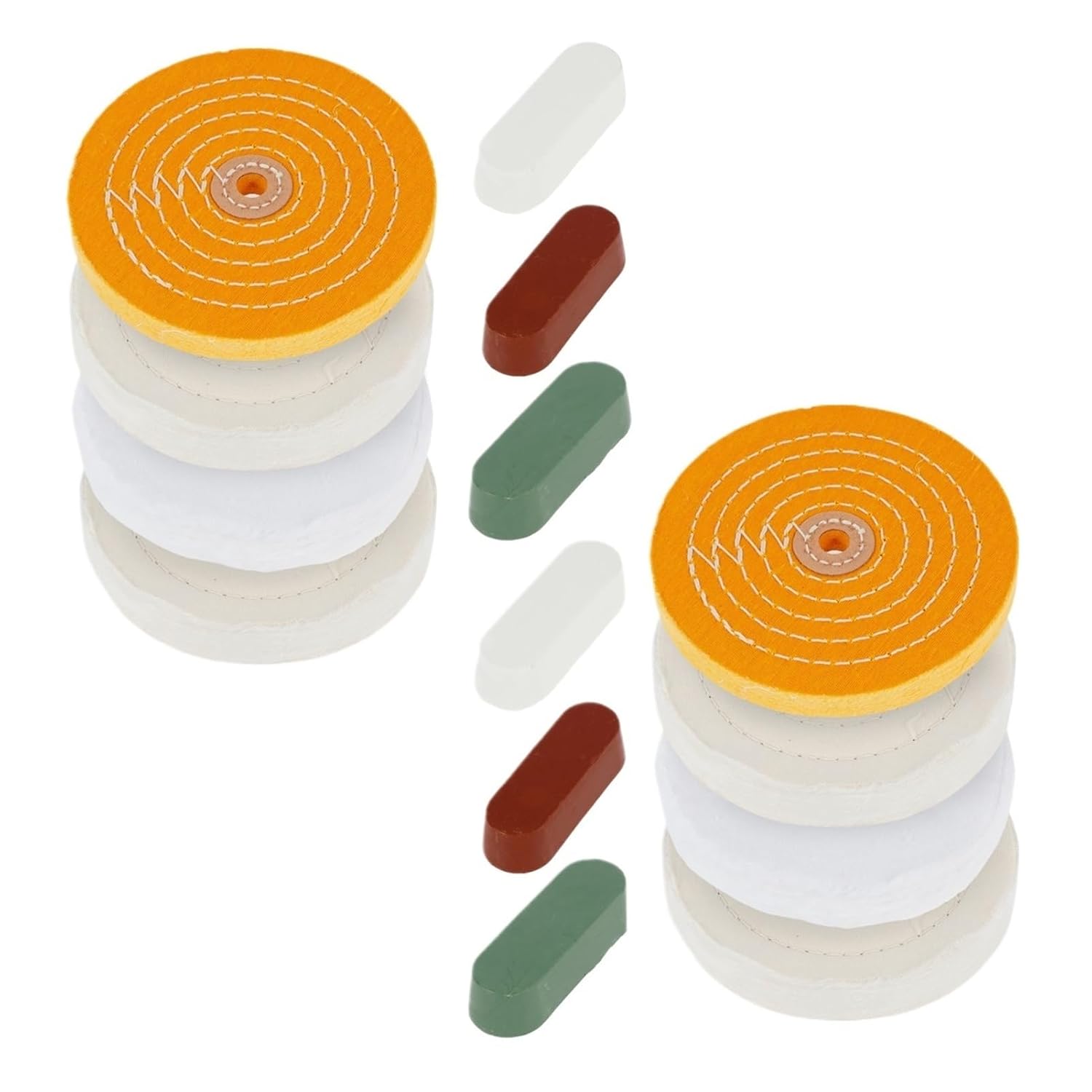 7Pcs Wearproof Polishing Wheels Kit 6 inch Reusable Buffing Polishing Wheels Grinding Processes for Ceramics Glass Jewelry Metal(7Pcs)