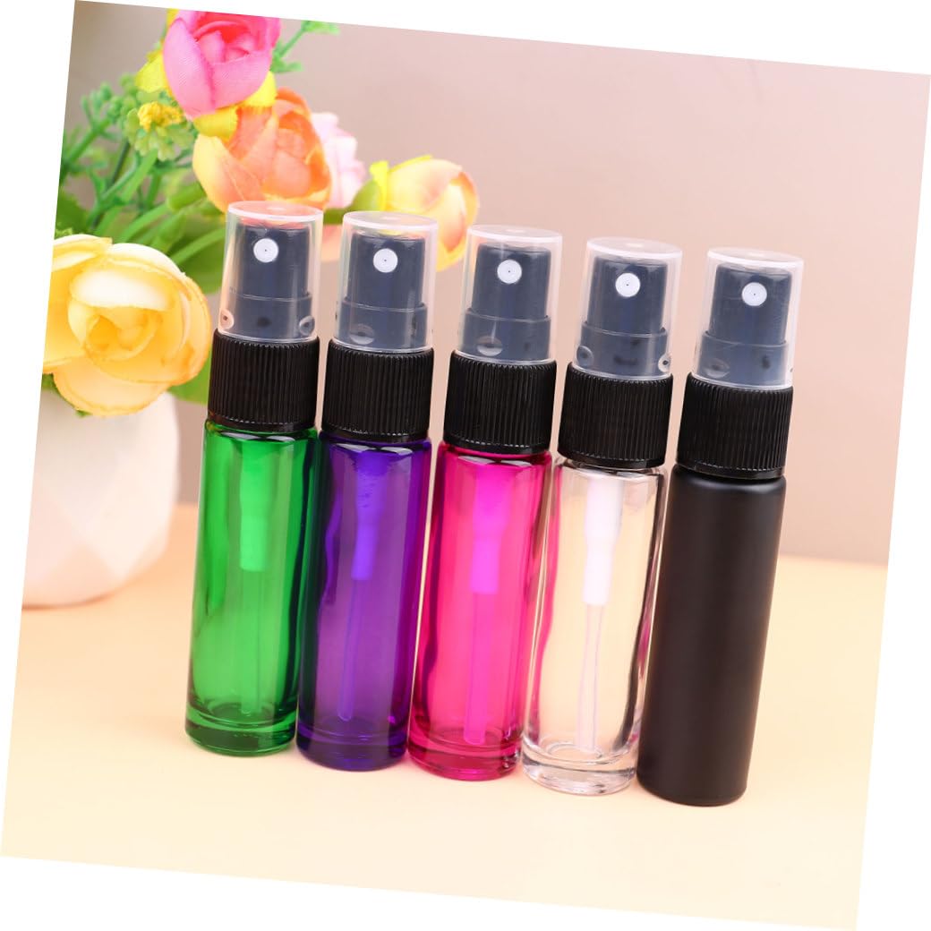 INOOMP Botella de Spray de Perfume Recargable 20 Unidades 10 Ml Vidrio Portátil Compacto Adecuado para Aceites Esenciales y Viajes Pulverizador Negro