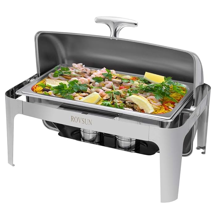 Buy ROVSUN Chafing Dish Buffet Set, 9 Quart Roll Top Stainless Steel