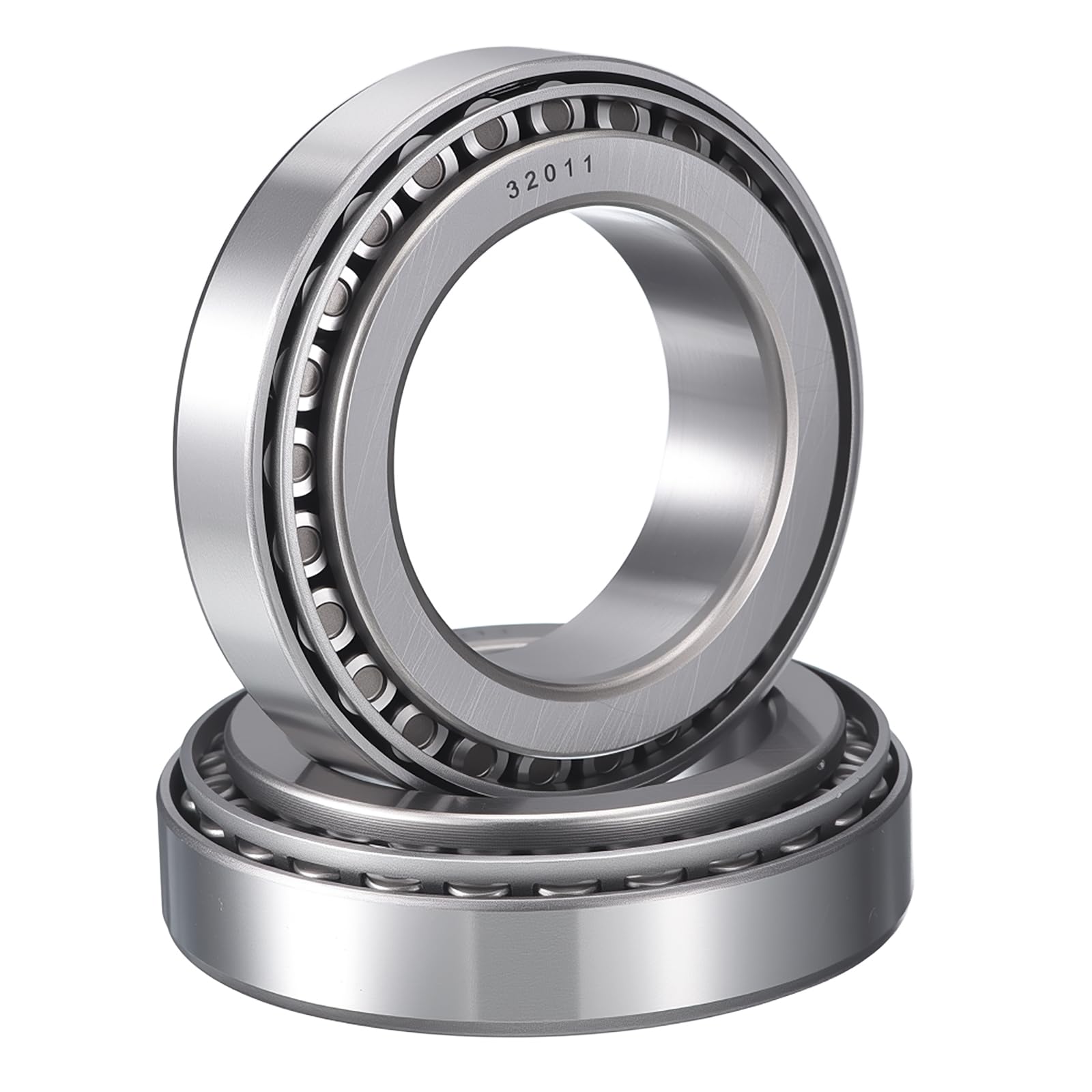 HIPicco Lot de 2 roulements à rouleaux coniques 32011 avec cône et coupelle - Alésage de 55 mm - Diamètre extérieur : 90 mm - Largeur de coupe : 20 mm - En acier chromé - ABEC-3