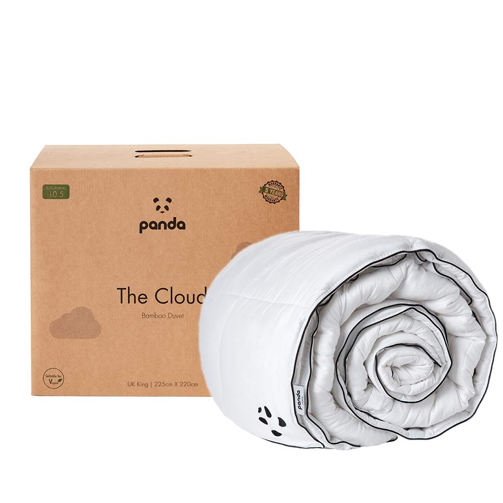 Panda® Cloud Bamboo UK King Sized Duvet for All Seasons | Hypoallergenic, Comfy & Lightweight | Microfibre & Bamboo Blend | For Summer & Winter | Thermoregulating 10.5 Tog | 5-Year Guarantee
