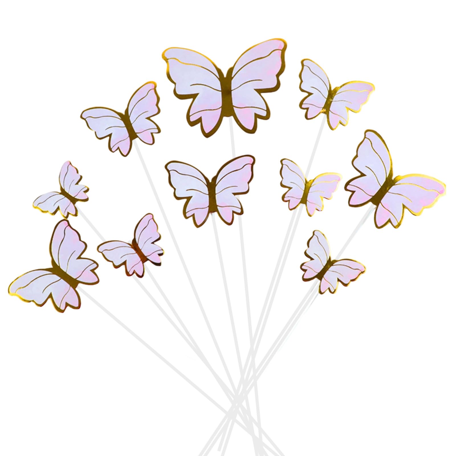 Kalttoy Cake Toppers Set of 10 Food Grade Paper Baking Decorations Perfect for Dessert Birthday Party Butterfly Cake Decorations