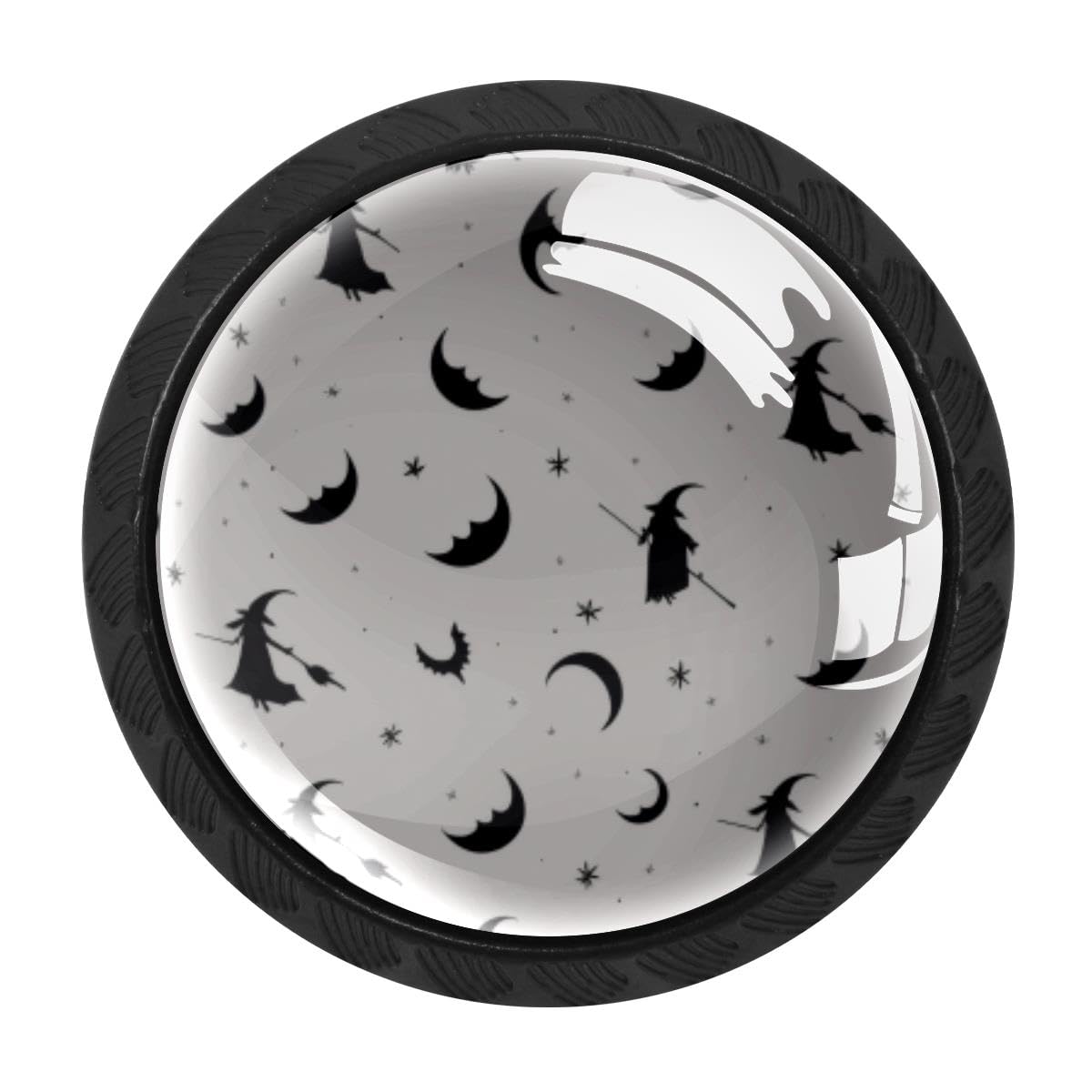 Heoeh Multi 8 4 Pcs Cabinet Knobs, Halloween Witch Moon Drawer Knobs Dresser Handles