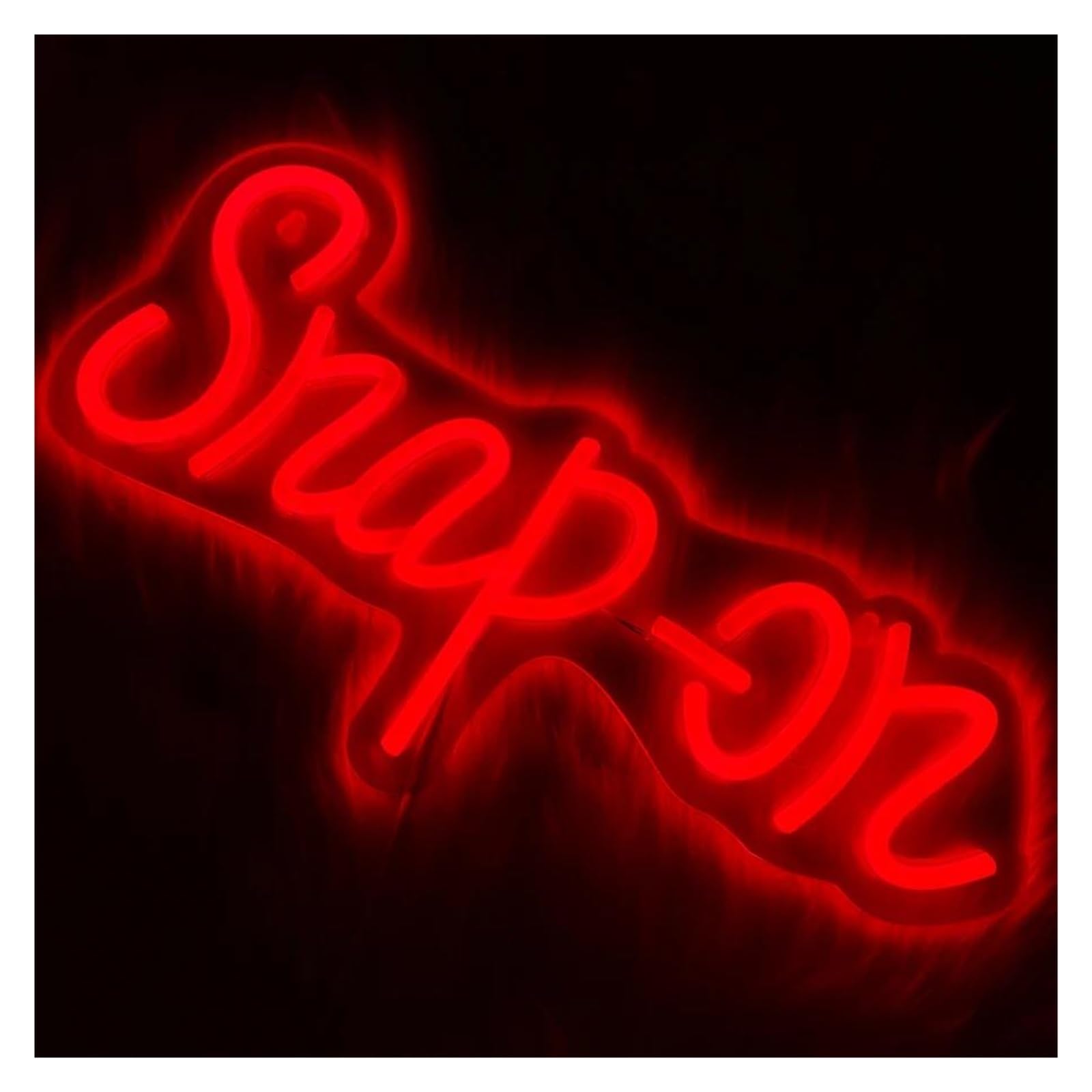 Insegna luminosa al neon Snap-On per insegna al per neon, cartellone pubblicitario con lettere rosse, luce LED dimmerabile alimentata tramite per USB