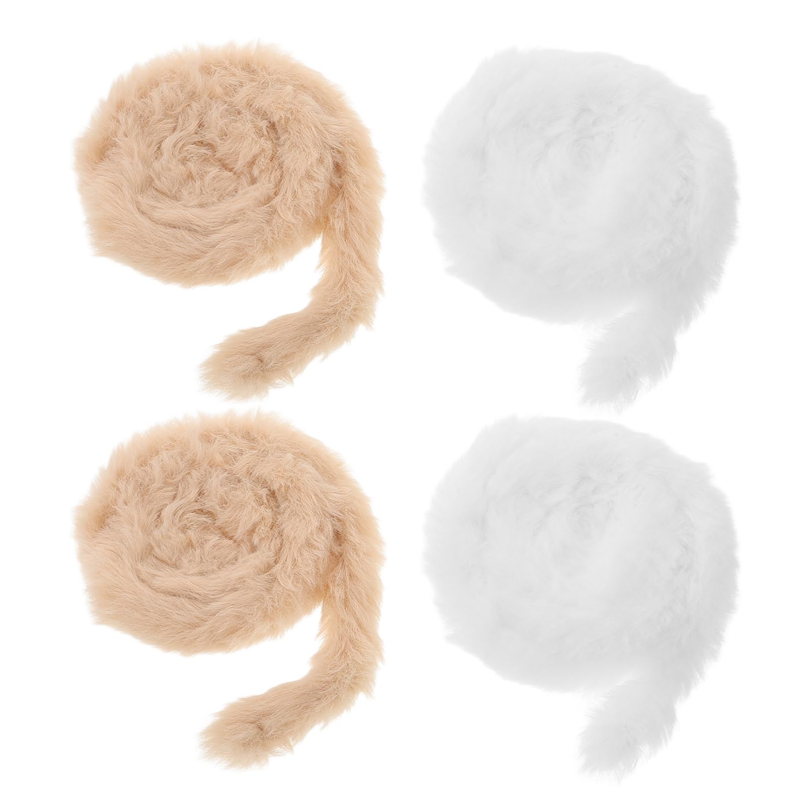 VICASKY Ultradense Rabbit Fur Plush 4pcs Thick Fuzzy Craft Sticks Versatile DIY Chenille Stems for Art Decorations