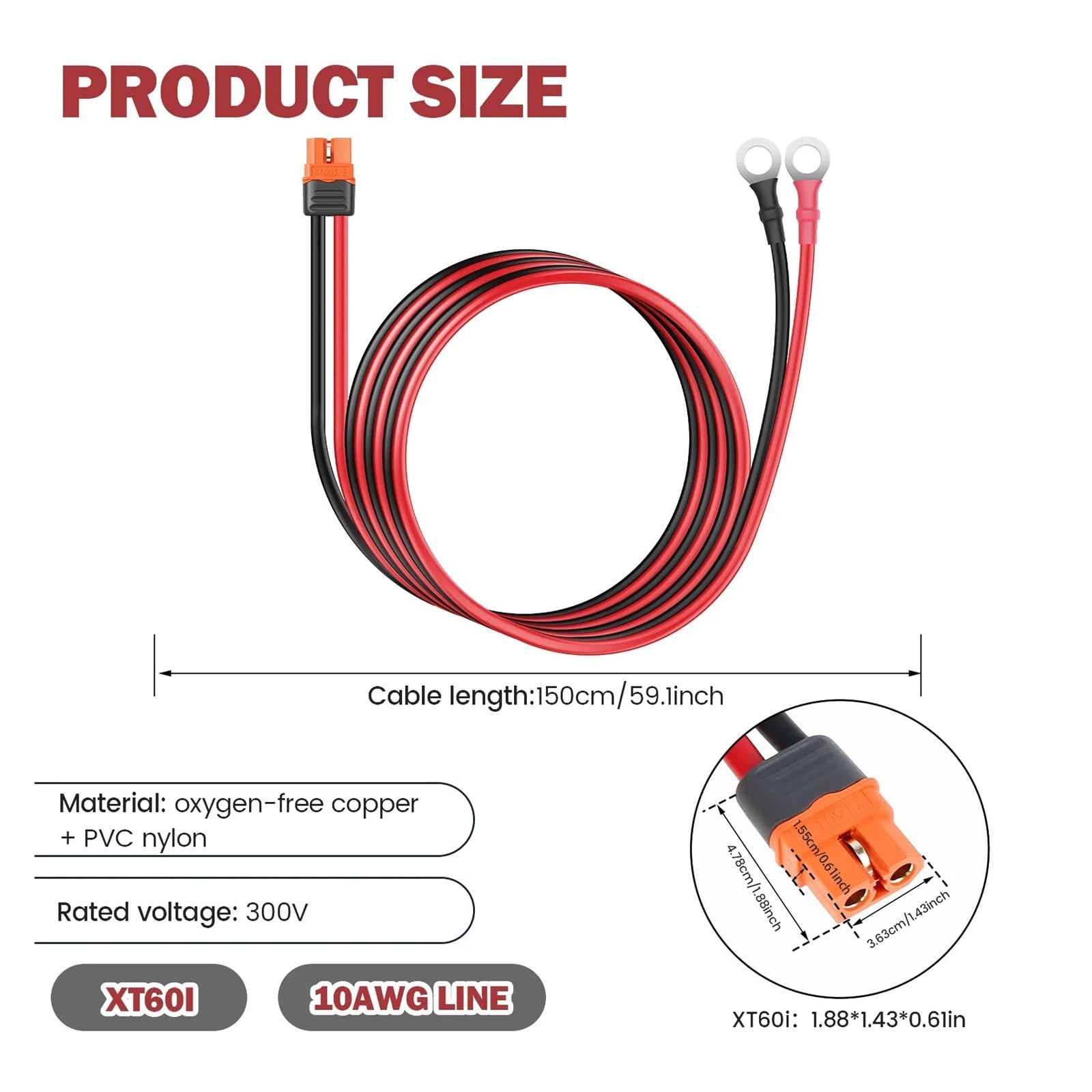 Wtyczka i gniazda z kablami XT60i F kabel przedłużający, solarny kabel do ładowania 12AWG, wtyczka kablowa, przedłużacz do baterii elektrowni paneli słonecznych