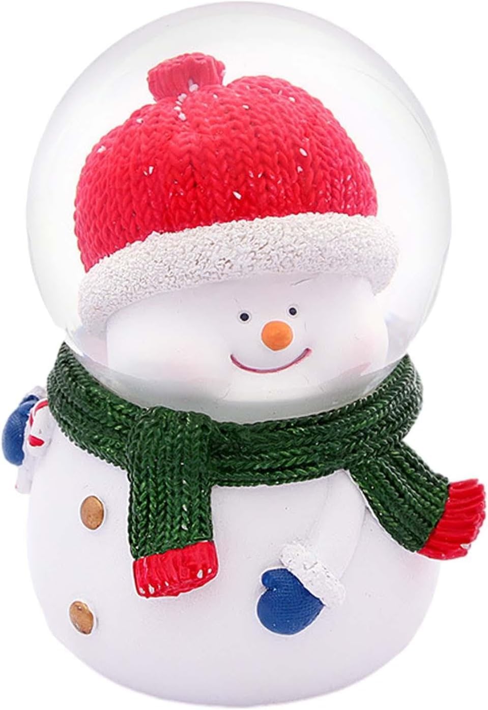 Snowman Figurines with Crystal Ball Christmas Statue with Light Glass Ball Ornaments Miniature Table Decoration for Christmas Party Decor