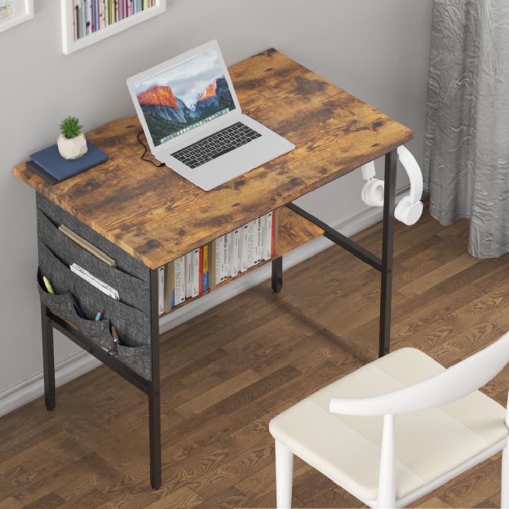 Amazon | ZXD 机 pcデスク ラック付き 幅100cm×奥行45cm パソコン