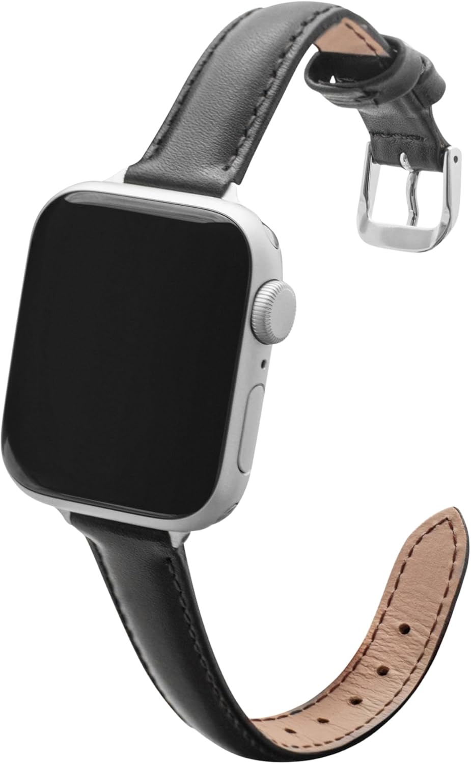 Bandini Slim Leather Band for Apple Watch Band for Women - Womens Leather iWatch Strap For Apple Watch 46mm 45 44 42 41 40 38 49, Ultra 3 2 1, SE1-SE3, Series 1 to 11, Short, Regular, Long, Extra Long