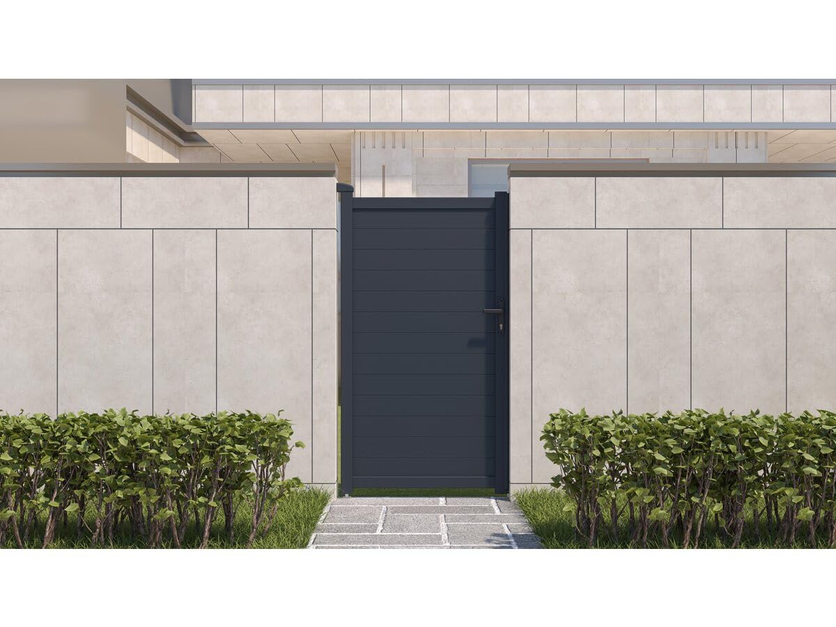 Puerta jardin aluminio Marc - 101.2 x 180.9 cm - Gris