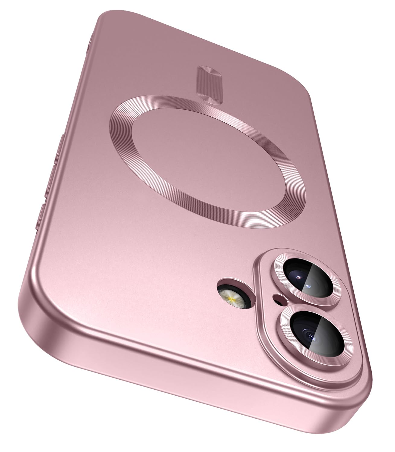 LEKEVO Magnetic for iPhone 16 Plus Case [Compatible with MagSafe][Built-in Camera Lens Protector] Slim Soft Silicone Bumper Shockproof Metallic Luster