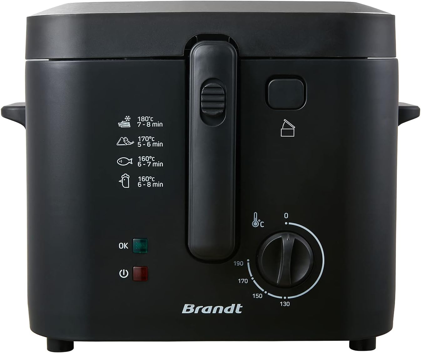 BRANDT Fri25X2 - Friggitrice, dimensioni 237 x 322 x 342 mm, fino a 1 kg di patatine fritte, timer 30 minuti, filtro antiodore, termostato regolabile da 130 a 190 gradi, 2,5 l, 1600 W, acciaio BRANDT Fri25X2 - Friggitrice, dimensioni 237 x 322 x 342 mm, fino a 1 kg di patatine fritte, timer 30 minuti, filtro antiodore, termostato regolabile da 130 a 190 gradi, 2,5 l, 1600 W, acciaio