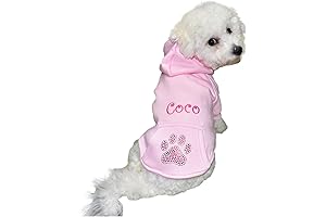 Personalized Pet Hoodie with Blingy Paw Print and Custom Name