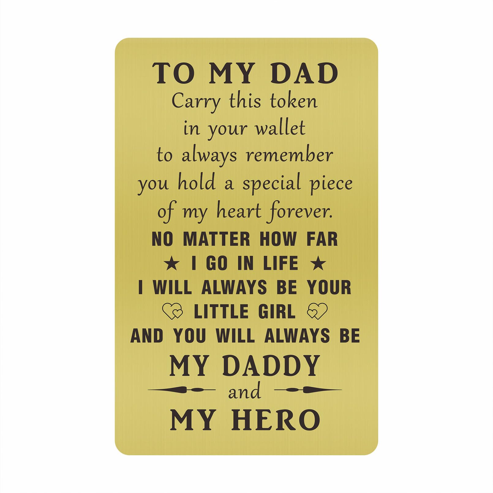Father's Day Gifts From Daughter - I Will Always Be Your Little Girl - To My Dad Wallet Card from Daughter, Unique Birthday Gifts for Dad Hero