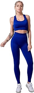 Mujer Conjunto de Ropa de Yoga Sujetador Deportivo+Polainas 2 Piezas Chandal Gimnasio Fitness Ropa Deportiva