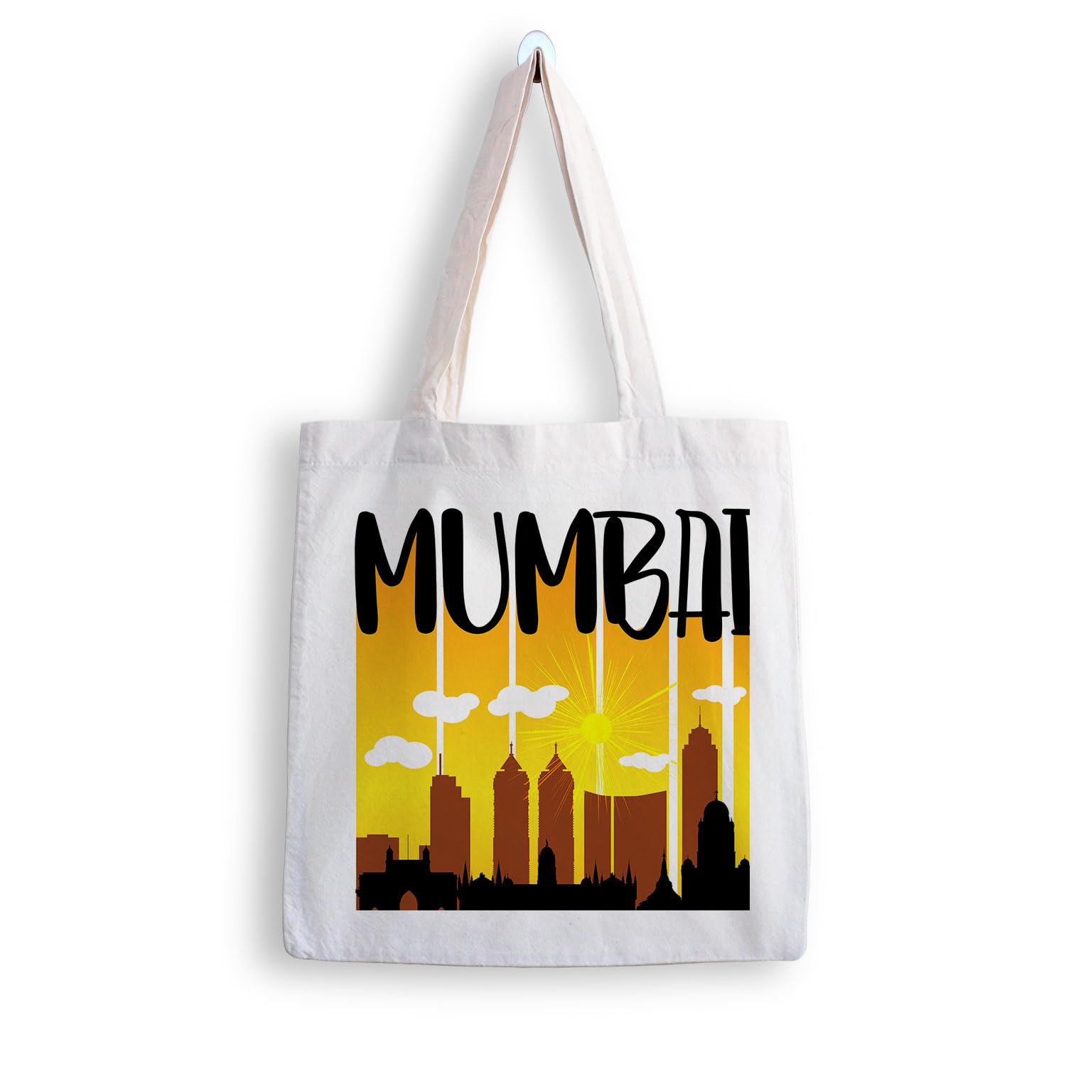 Canvas Tote Bags for Women, College Bag for Girls, Tote Bag for Shopping, Travel & Beach Bags for Women - Mumbai - D No - 110