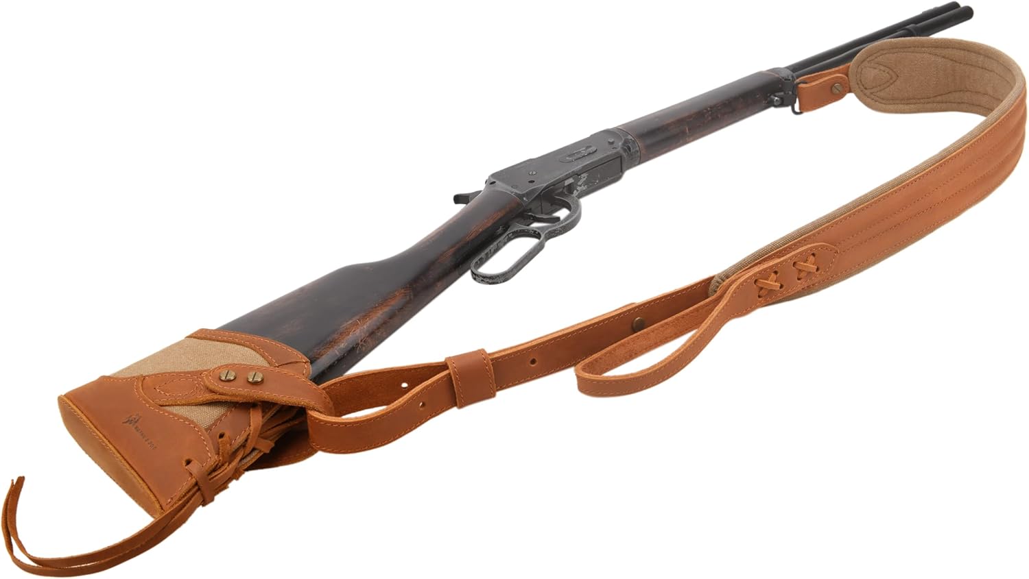 WAYNE'S DOG Slip On Recoil Pad with Sling, Leather Canvas Buttstock Extension Recoil Reduction Pad with Straps