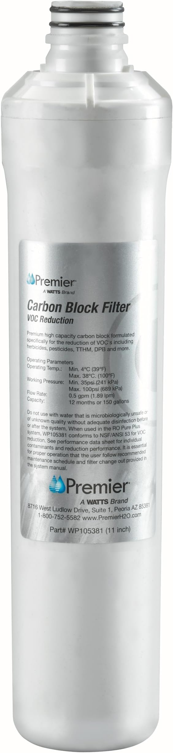 Watts Premier RO Pure Plus VOC Filter, WP105381