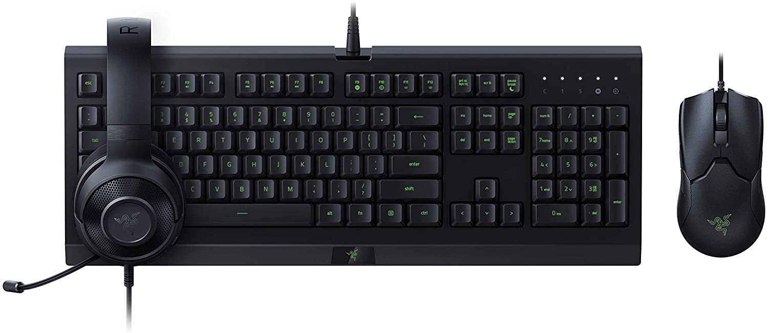 Razer Power Up Bundle Pacchetto Composto da Una Tastiera Cynosa Lite IT-Layout, Mouse Viper e Auricolare Kraken X Lite