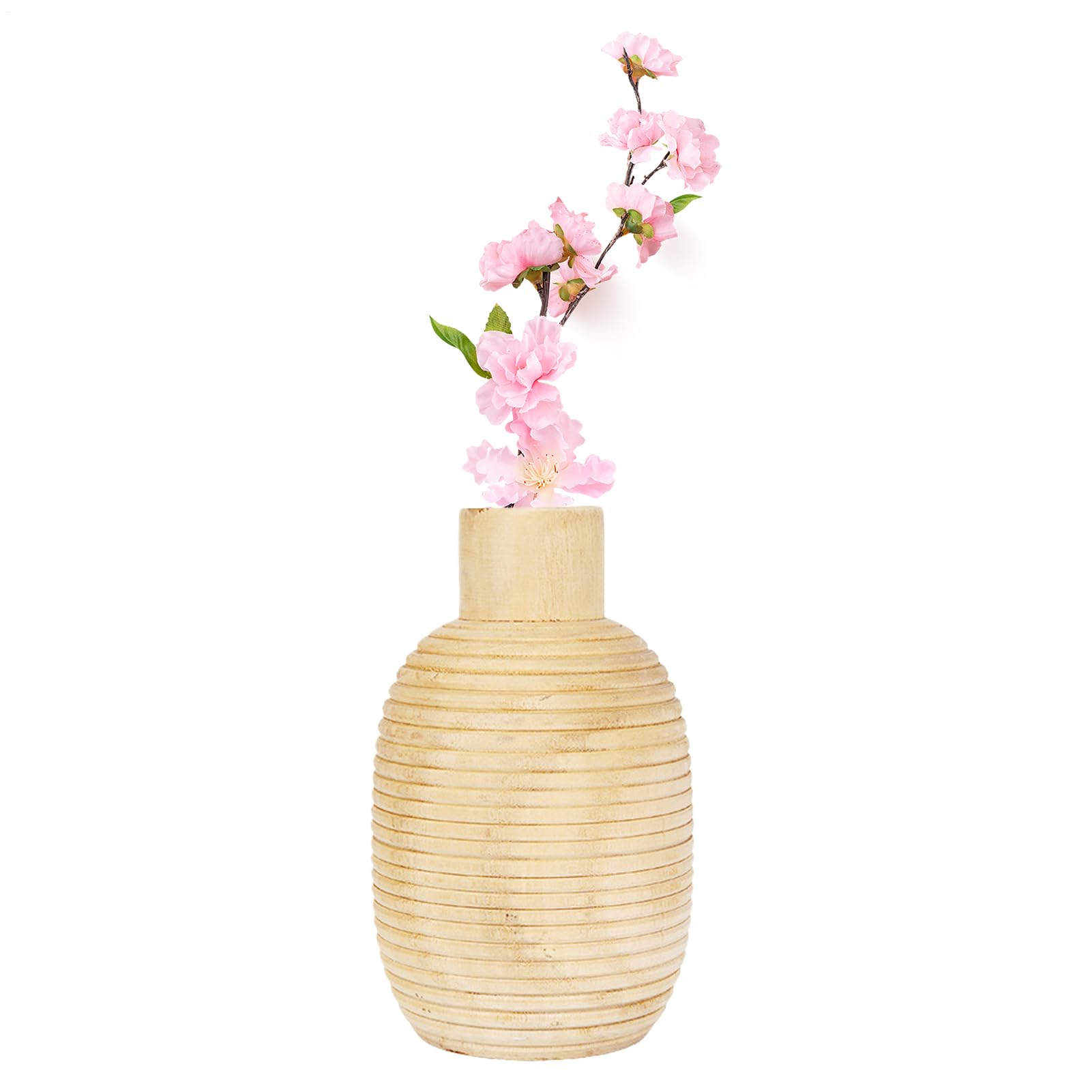 Vase en bois contre les intérieurs froids : décoration de table pour entrée