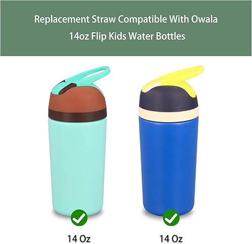 Miniatura 3 de XSGXS - Pajitas de repuesto compatibles con botellas de agua Owala de 14 onzas para niños, sin BPA y fáciles de limpiar, popotes de plástico