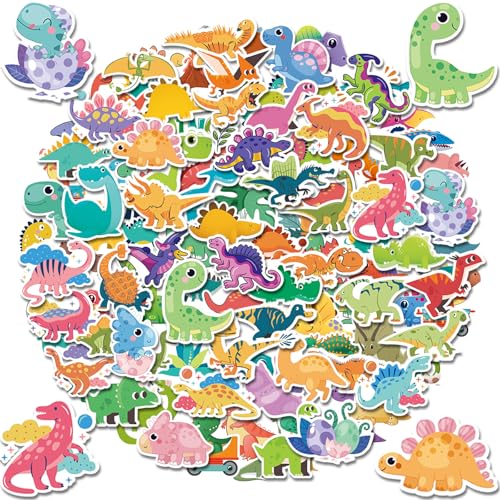 100 PC Cute Dinosaur Stickers for Kids, Vinyl Waterproof Cartoon Stickers for Water Bottle Laptop Computer for Teens Kids