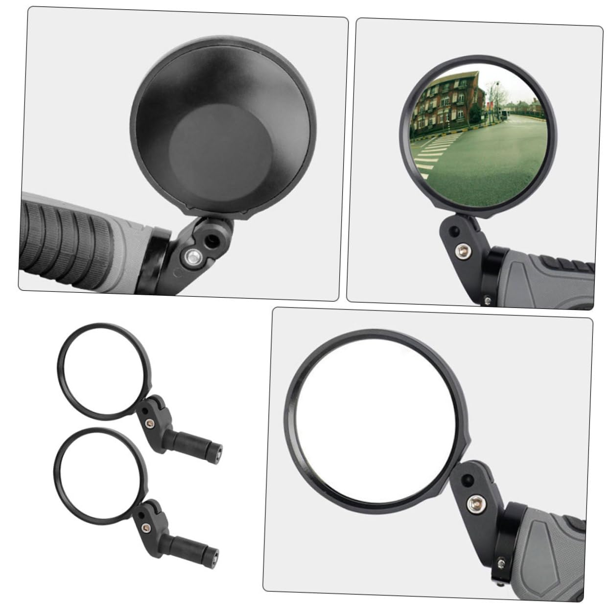 BESTonZON 2 Ensembles Rétroviseur De Vélo Réglable Rotatif Pour Guidon De Accessoire Pour Vélos De Montagne Électriques 2 Pièces * 2
