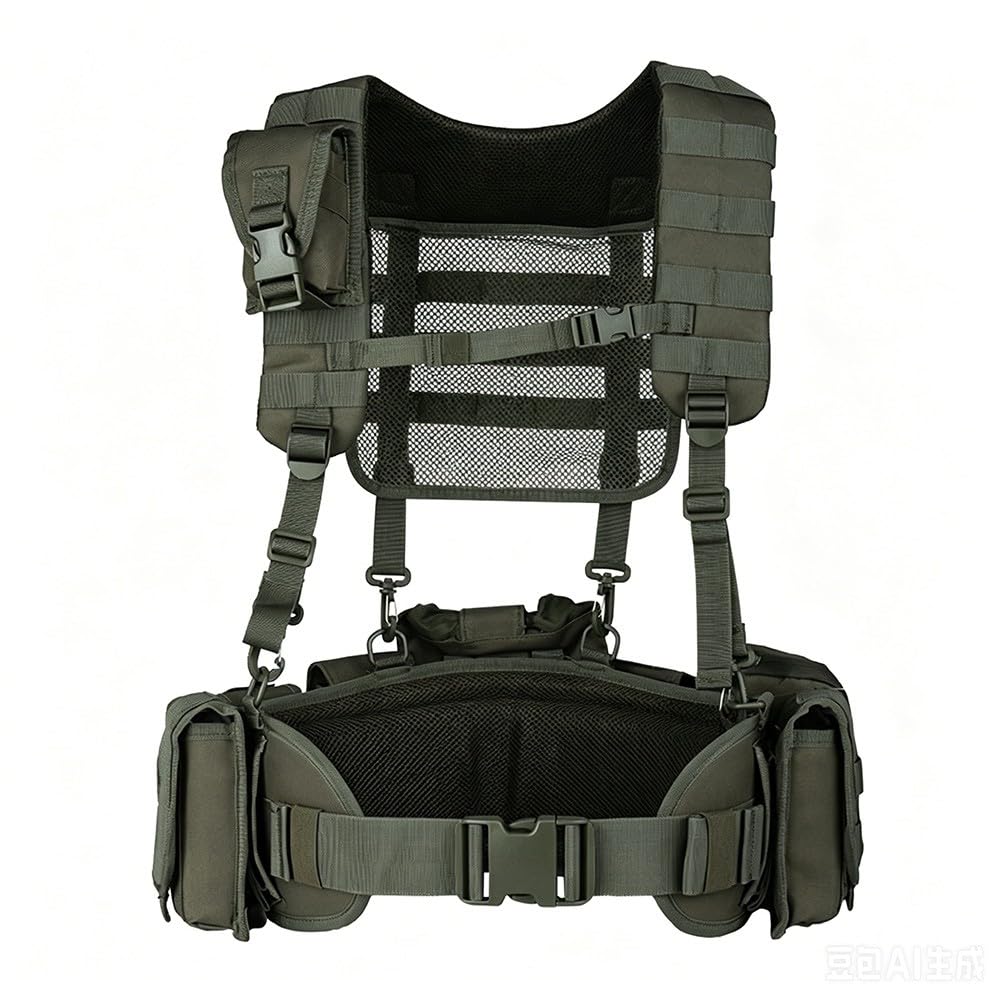 Borsa Torace Uomo Regolabile Gilet con Tasche Multiple Leggero Traspirante per Caccia Airsoft Tiro Sportivo Outdoor Escursionismo Corsa Allenamento edc