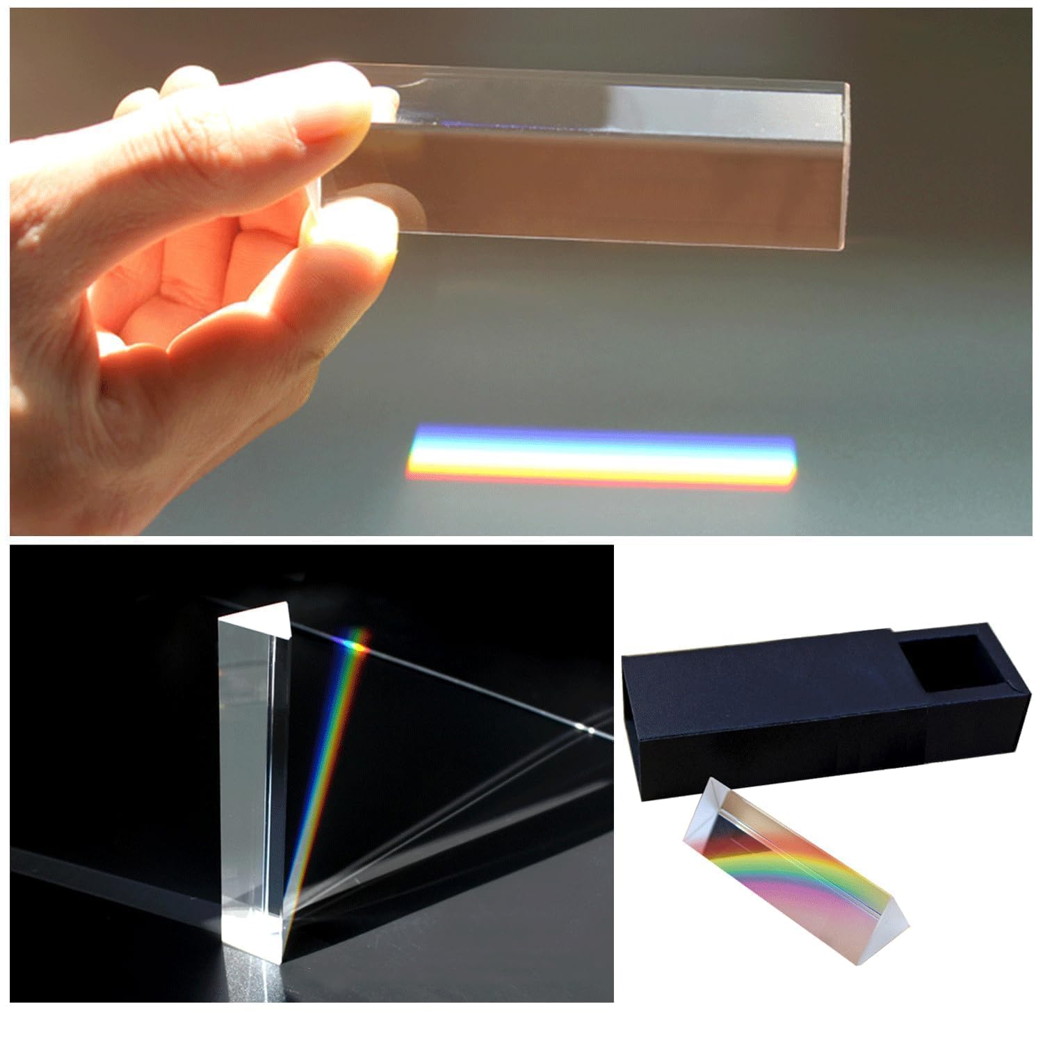 15CM K9 Prisma di VetroOttico,PrismaFotografia,FotografiaPrismi Ottici,OtticoRifrattorePrismaTriangolare,attrezzatura sperimentale per l'insegnamento della fisica ottica (con confezione regalo) (15CM)