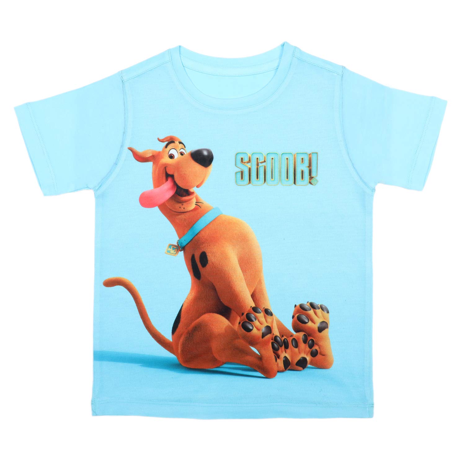 Scooby-Doo!Scooby Doo by Wear Your Mind Boy's Animal Print Regular T-Shirt (WBSDBT0003.9_Blue 3-4Y)