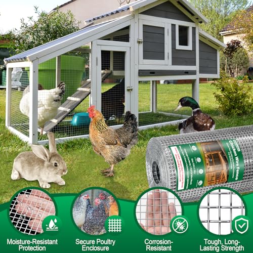 Ezkamfort Wühlmausgitter-90cm Höhe x 10m Länge Rolle, Verzinkt Drahtgitter, Maschenweite 6.3x6.3mm, Metallgitter Als Volierendraht, Kaninchendraht, Drahtgitter Feinmaschig für Hochbeet Im Garten