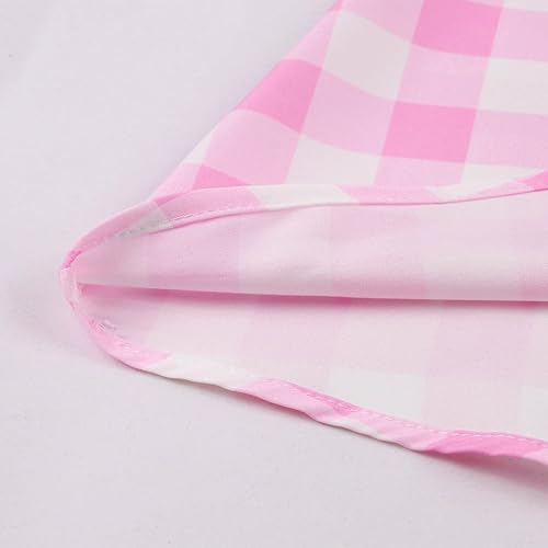 Miniatura 5 de Vestidos de los años 50 para mujer, vestido de cuadros rosa vintage sin mangas, vestidos Rockabilly a cuadros de los años 50
