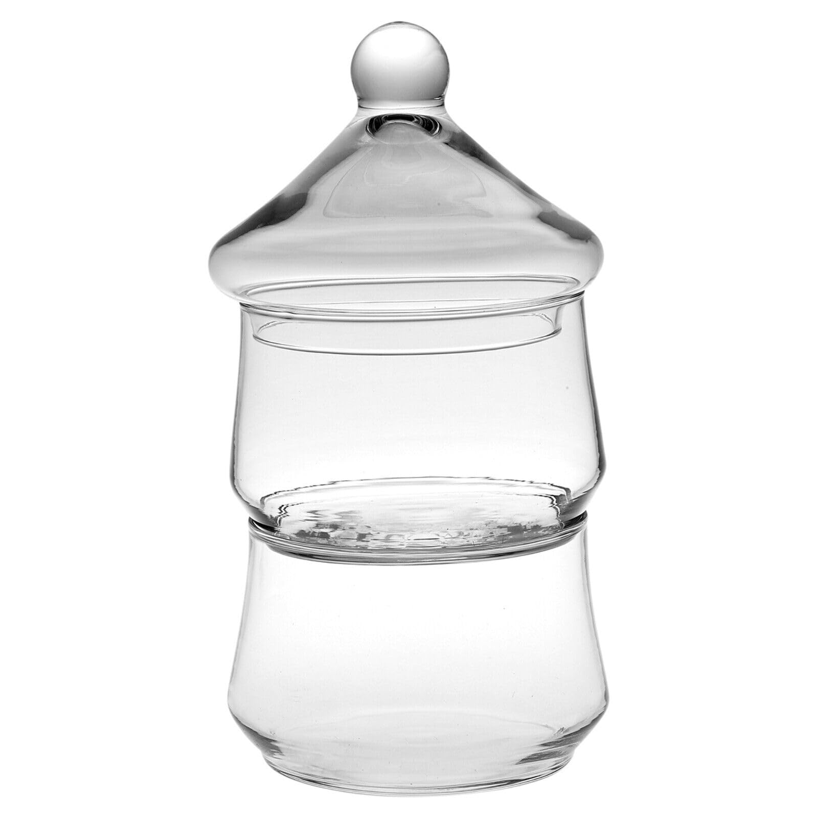 Queensway Home & Dining 2 Tier Christmas Tree Clear Glass Snacks Candies Chocolate Dish Bowl Jar With Lid