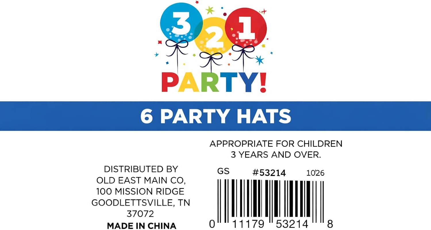 Dinosaur Party Hats, Green, Cone Shape with Spikes, for Kids Ages 3 and Up, 6 Pack
