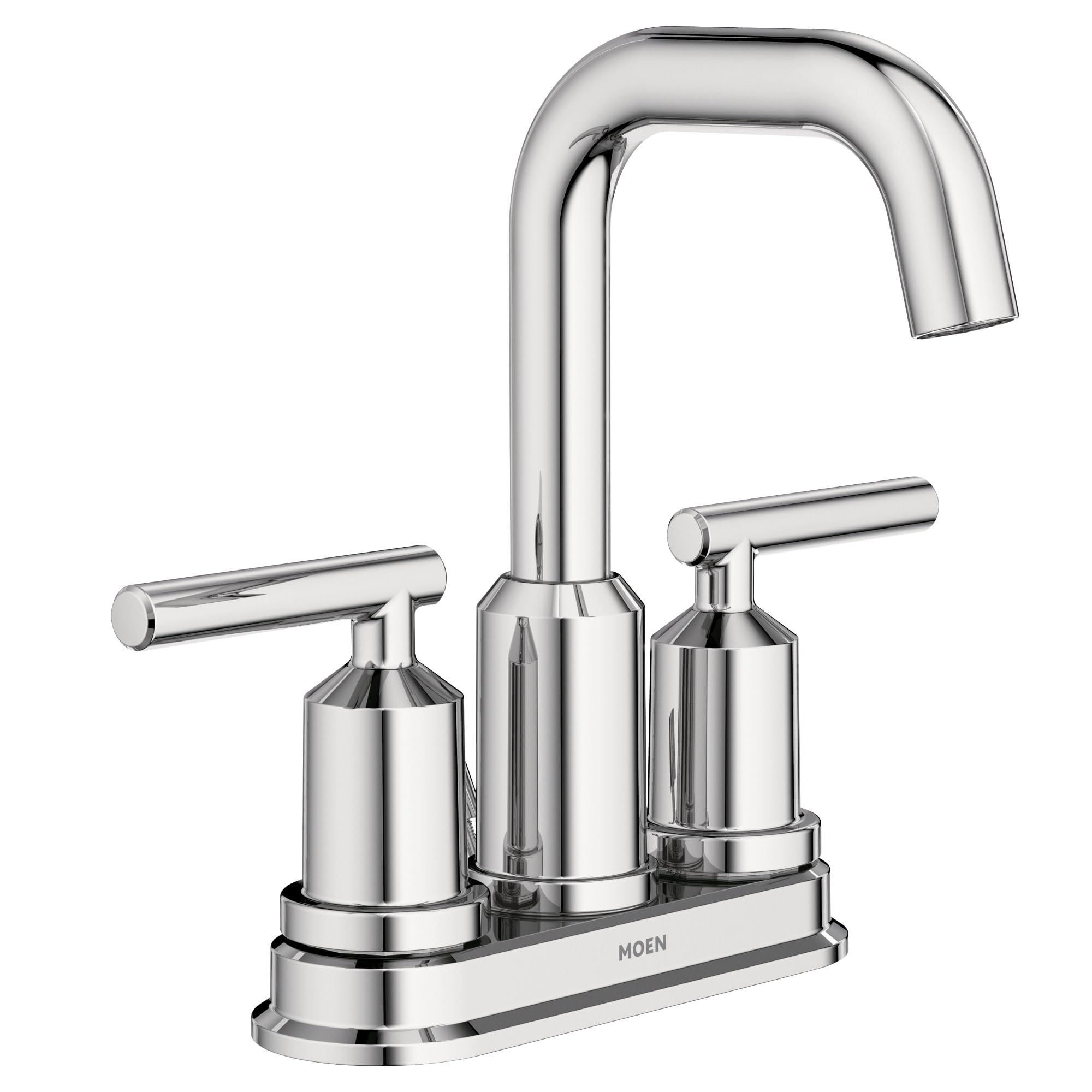 Grifo de baño de arco alto Moen WS84228 con control bimando y acabado en cromo