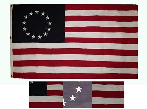 Premium 6x4 ft Betsy Ross Historical 100% Cotton Flag 6'x4' Grommets 3 Clips