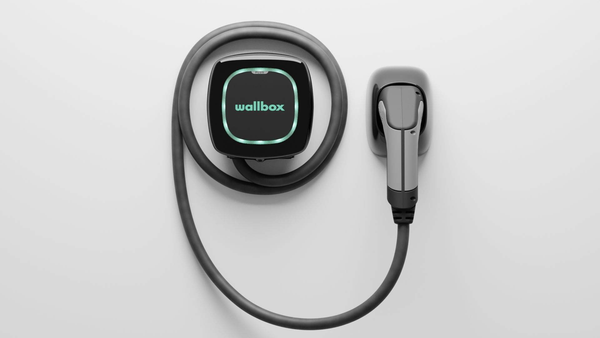 Wallbox Pulsar Plus EV charging solution up to 7.4 kW, Type 1 plug, 5 meter cable, Earthing Protection, Bluetooth & Wi-Fi connectivity.