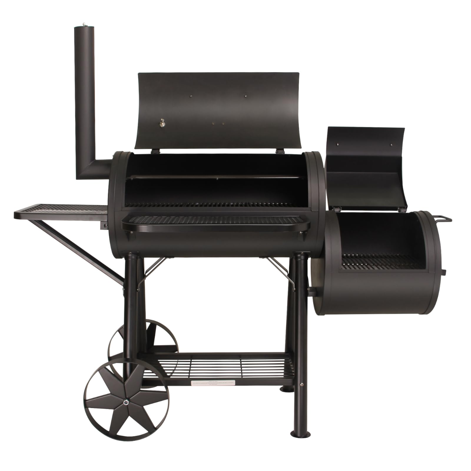 TAINO Yuma XXL 90kg Profi-Smoker massiver Räucherofen Holzkohle schwarz 3,5mm Stahl