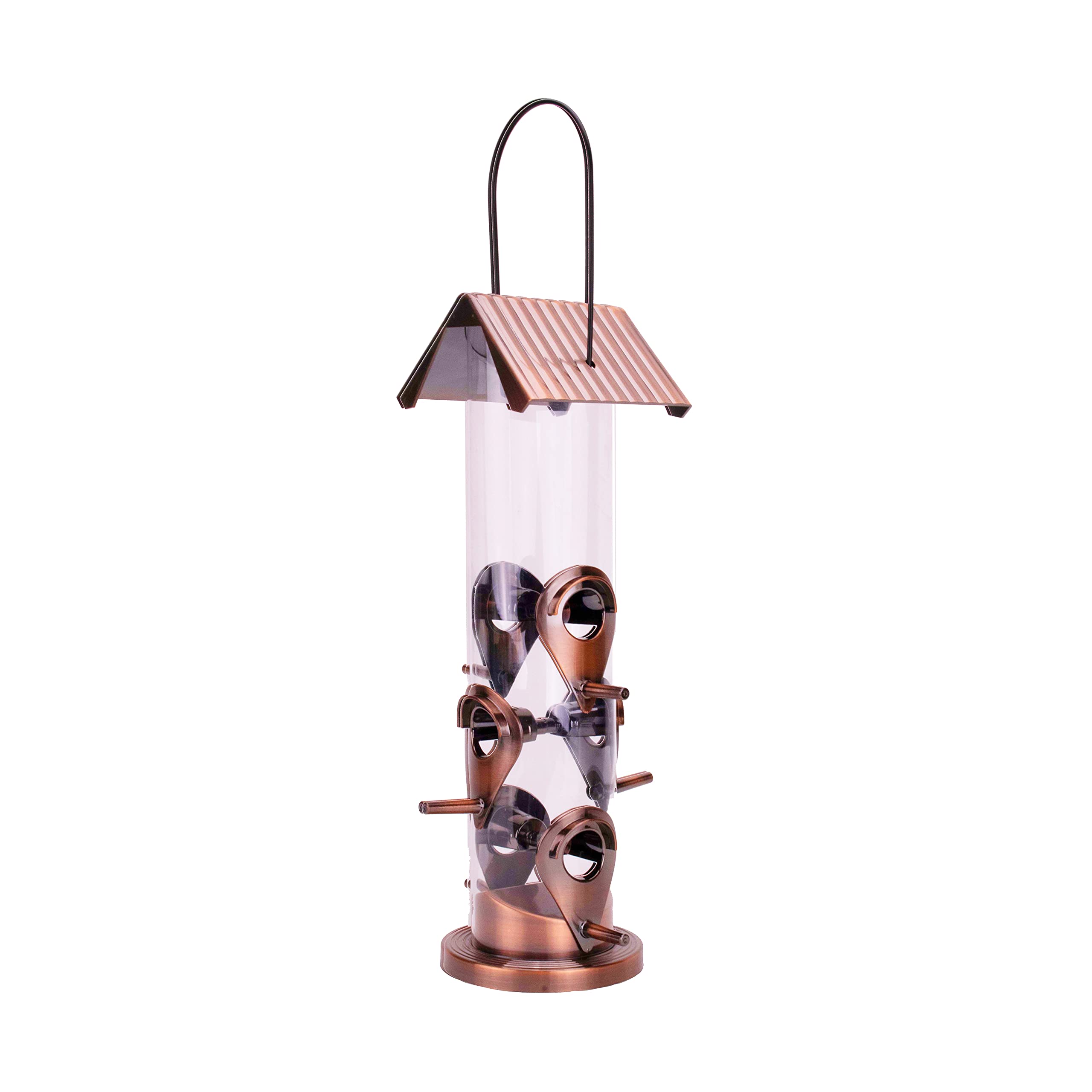 Photo 1 of 6 Port Plastic Bird Feeder - Antique Copper